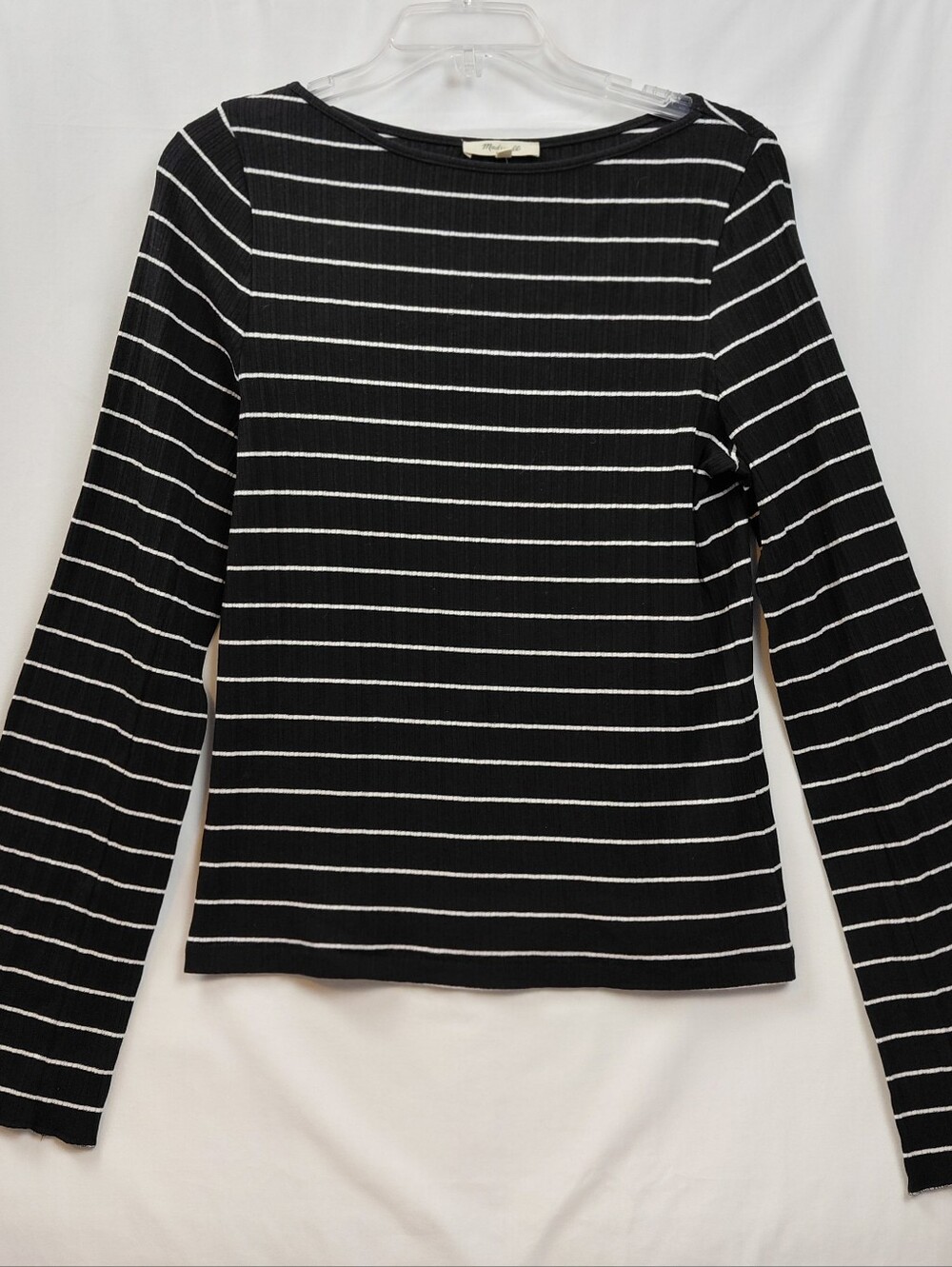 Madewell Striped Boat Neck Knit Top Bell Sleeve Size X Large